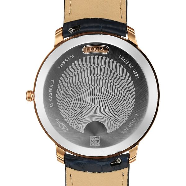 Titan Nebula Lustre 18 Karat Gold Quartz Analog with Date Blue Dial Blue Leather Strap Watch For Men - image number 5