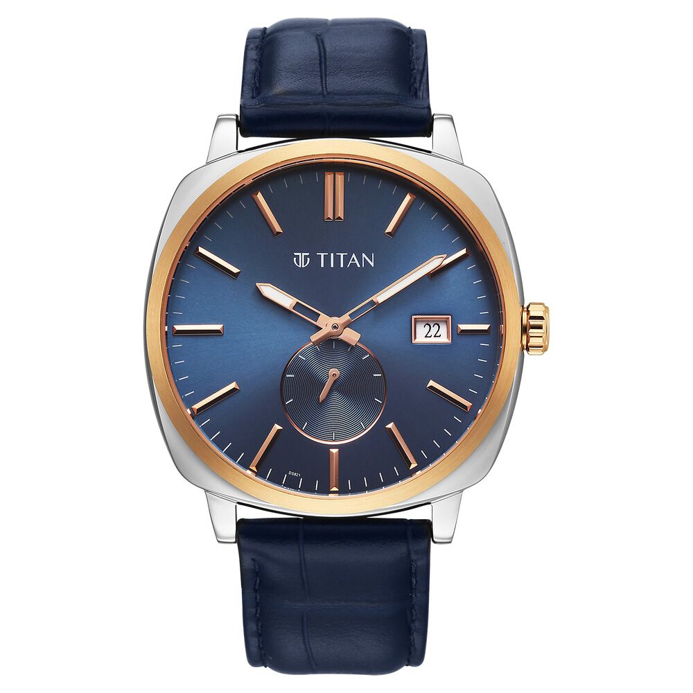 Titan Classique Suave Analog with Blue Dial Blue Leather Strap Watch for Men-picture-22