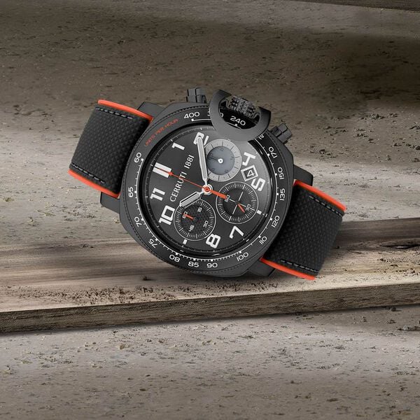 Cerruti 1881 Black Dial Silicone Strap Watch for Men - image number 2