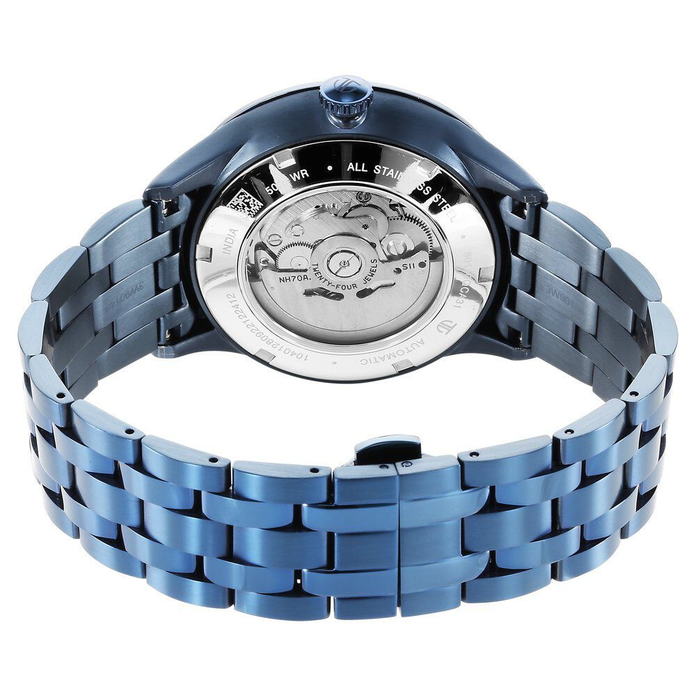 Buy Online Titan Metal Mechanicals Blue Dial Analog Stainless Steel Strap Watch for Men ns90140qm03 Titan
