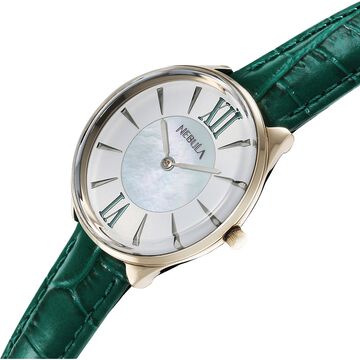 Titan Nebula 18 Karat Gold Quartz Analog Mother Of Pearl Dial Watch For Women