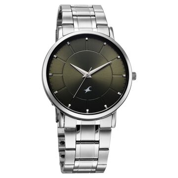 Fastrack Stunners X Quartz Analog Green Dial Stainless Steel Strap Watch For Guys