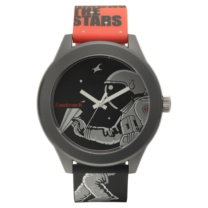 Fastrack Space Rover Quartz Analog Black Dial Silicone Strap Unisex Watch - image number 1