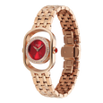 Titan Raga Paris, with Love Quartz Analog Red Mirror Polished Dial Rose Gold Stainless Steel Strap Watch For Women - image number 3