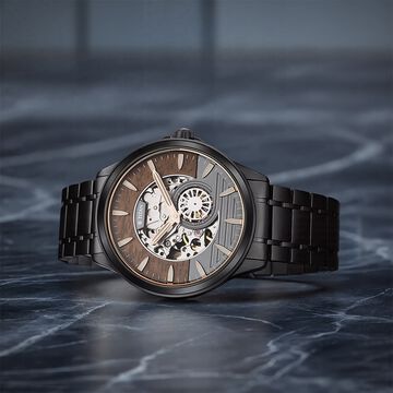 Titan Automatic Black Dial Stainless Steel Strap Watch for Men