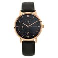 Titan Women's Regal: Roman Numeral Black Dial & Leather Strap Watch - image number 1