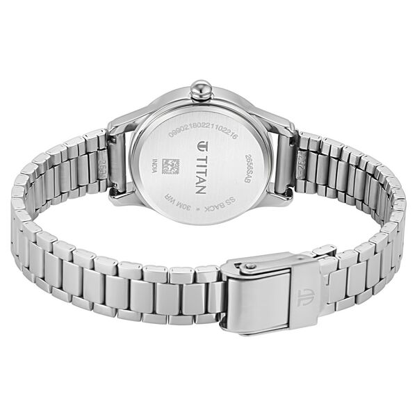 Titan Lagan Black Dial Analog with Day and Date Metal Strap Watch for Women - 25 mm Case Size - Small Dial - image number 4
