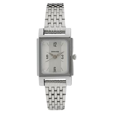 Sonata Essentials White Dial Women Watch With Stainless Steel Strap