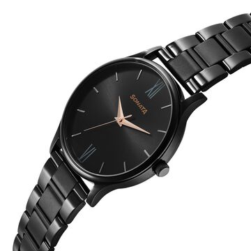 Sonata Aspire Quartz Analog Black Dial Stainless Steel Strap Watch for Men
