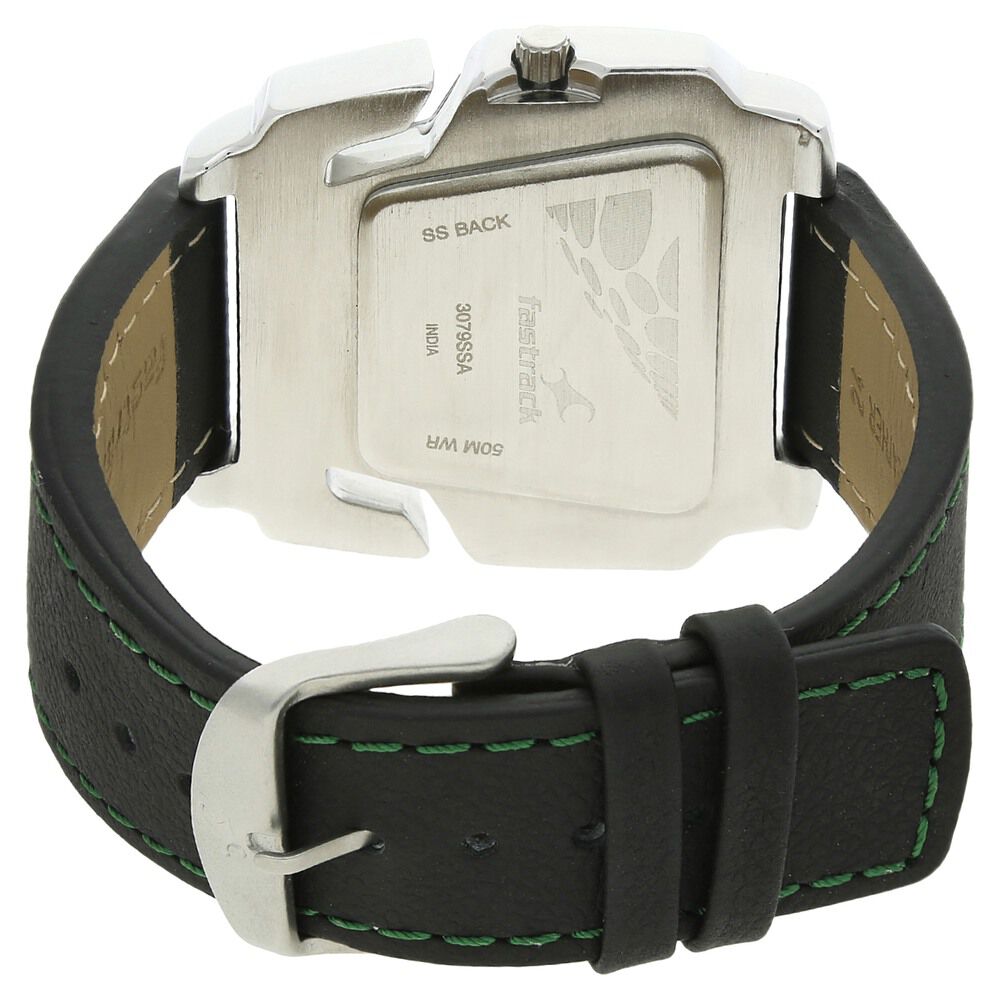 Grey dial black leather strap watch ne3079sl02c clearance