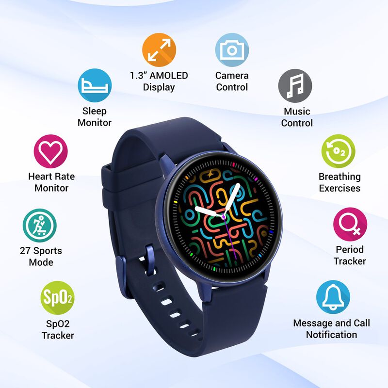 Buy Online Reflex Play- Smart Watch with Blue Strap, Amoled