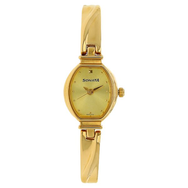 Sonata Quartz Analog Champagne Dial Metal Strap Watch for Women - image number 0