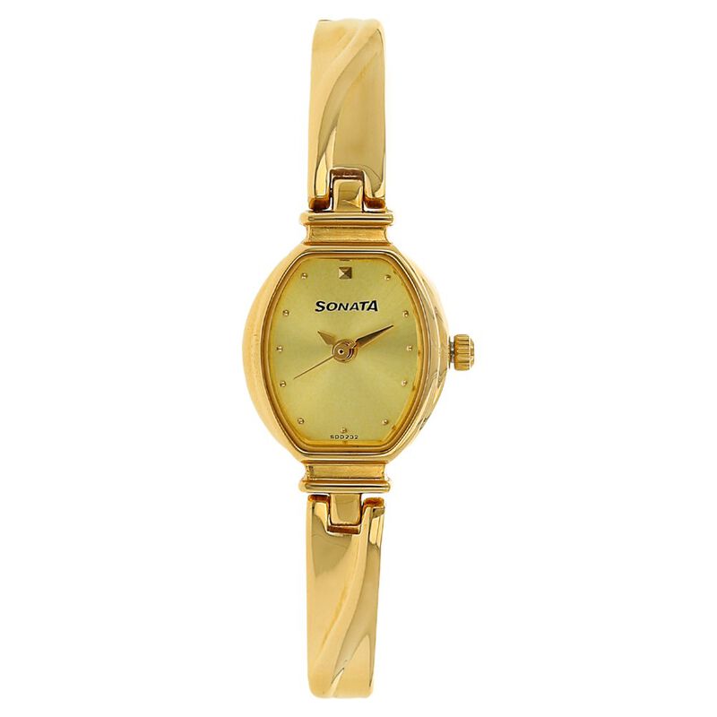 Sonata Quartz Analog Champagne Dial Metal Strap Watch for Women - image number 0