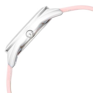 Fastrack Vyb Spotlight Quartz Analog Two Toned Dial Pink Leather Strap Watch For Women