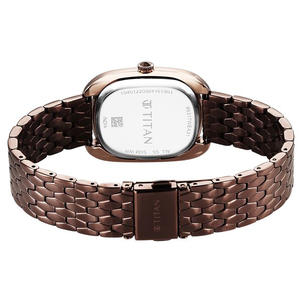 Titan Glamour Quartz Analog Brown Dial Brown Stainless Steel Strap Watch For Women - image number 4