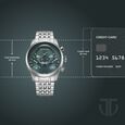 Titan Micromotors Analog with Independent Hour, Minute and 2nd Sub-Dial Green Dial Stainless Steel Strap Watch for Men - image number 3