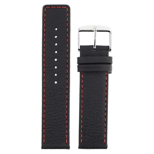 22 mm Black Genuine Leather Straps for Men - image number 0