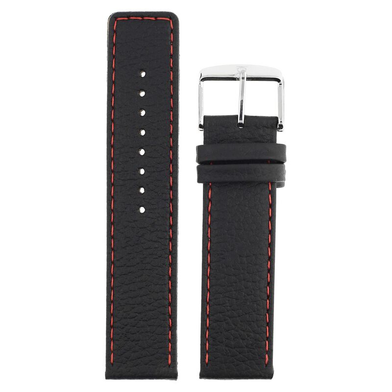 22 mm Black Genuine Leather Straps for Men