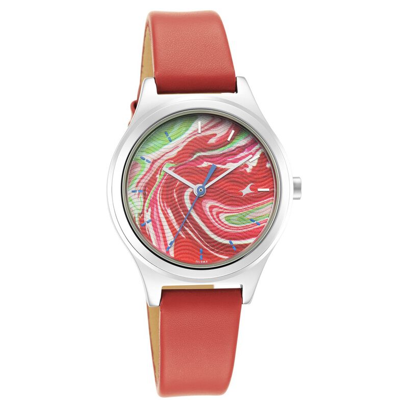 Fastrack Stunners Quartz Analog Multicoloured Dial Leather Strap Watch for Girls