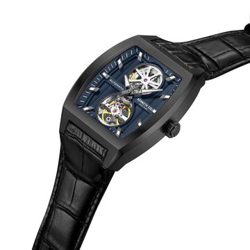 Kenneth Cole Automatic Black Leather Strap Watch For Men