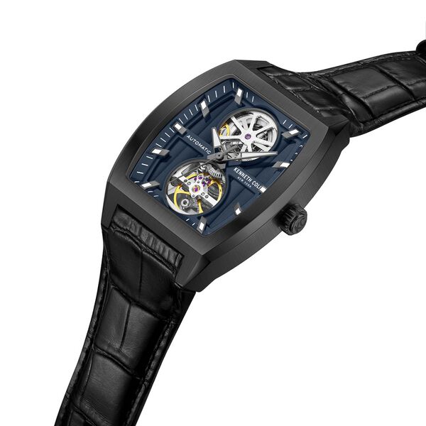 Kenneth Cole Automatic Black Leather Strap Watch For Men - image number 3