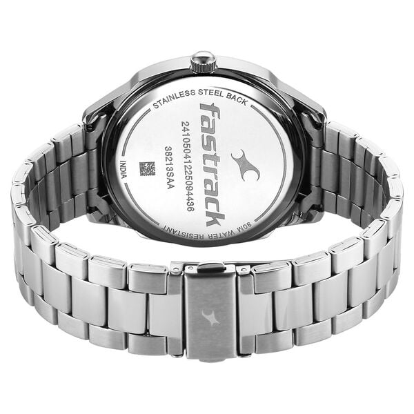Fastrack Stunners Quartz Analog Purple Dial Silver Stainless Steel Strap Watch For Guys - image number 5