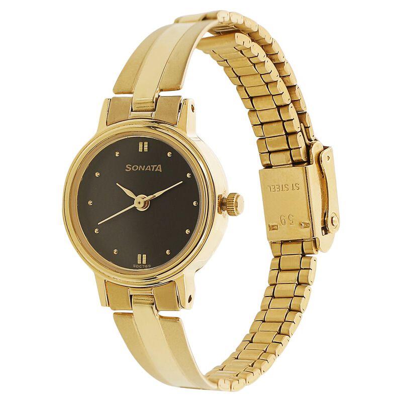 Sonata Quartz Analog Black Dial Metal Strap Watch for Women - image number 1