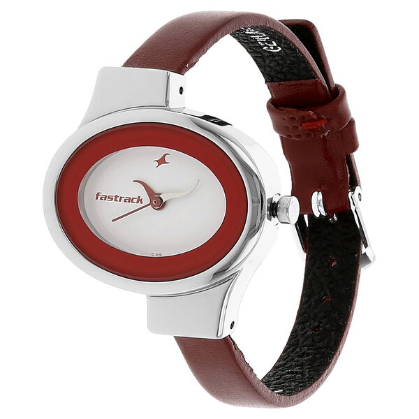 Fastrack Economy Quartz Analog White Dial Leather Strap Watch for Girls - image number 1