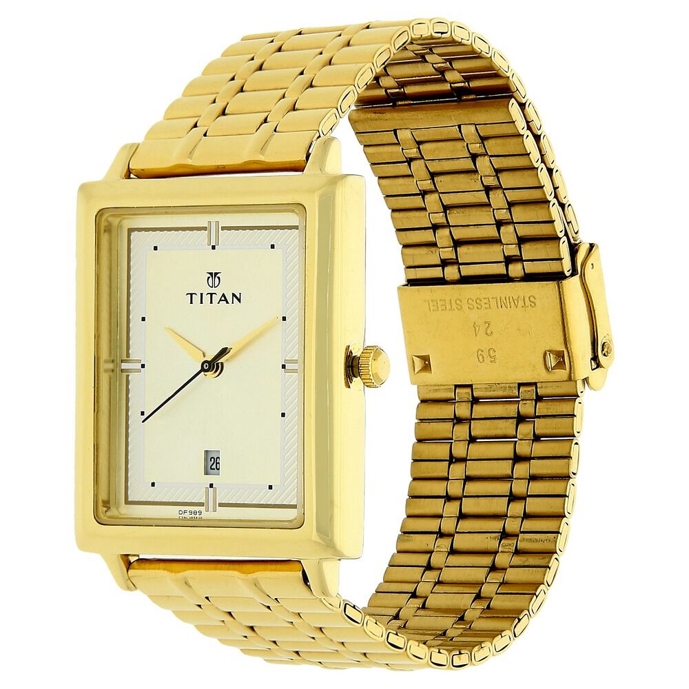Titan watches golden top belt