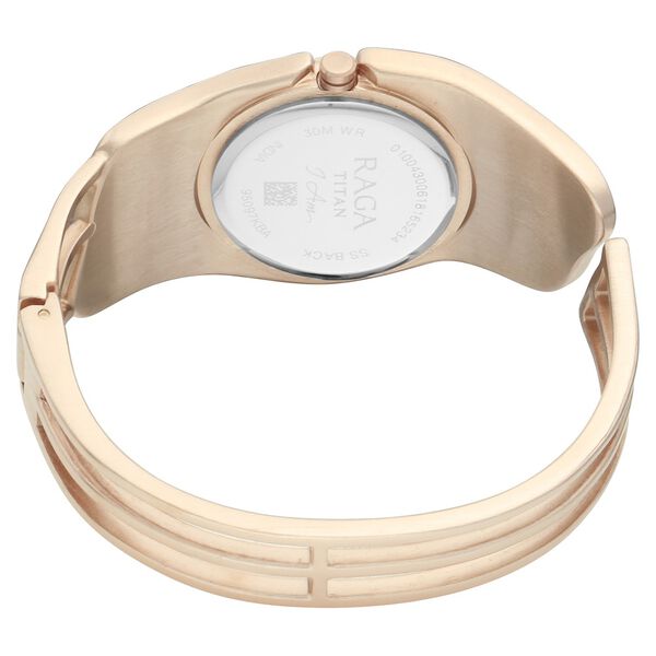 Titan Raga I Am Golden Dial Analog Metal Strap Watch for Women - image number 3