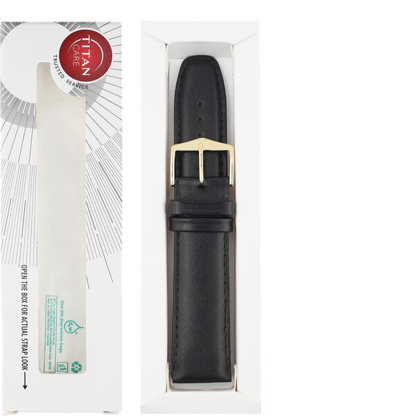 22 mm Black Genuine Leather Straps for Men - image number 5