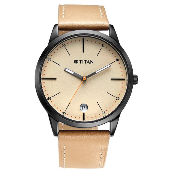 Titan Elmnt Off White Dial Analog Leather Strap watch for Men - image number 0