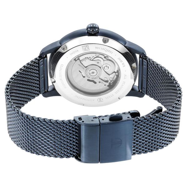 Titan Skeletal Automatic Blue Dial Blue Stainless Steel Strap Watch for Men - image number 6