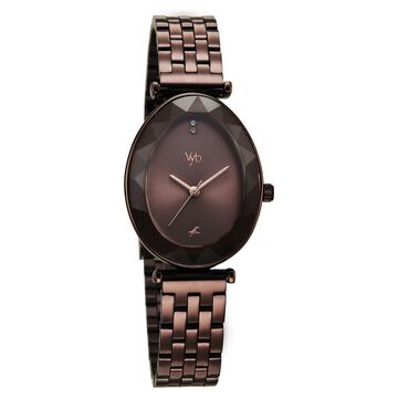 Vyb Prodigy By Fastrack Quartz Analog Brown Dial Brown Stainless Steel Strap Watch For Girls