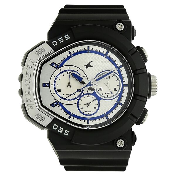 Fastrack Quartz Chronograph White Dial Plastic Strap Watch for Guys - image number 0