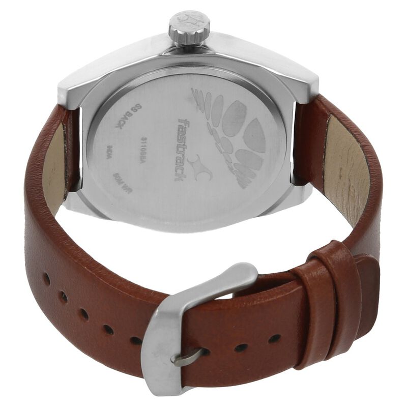Fastrack Checkmate Quartz Analog Silver Dial Leather Strap Watch for Guys - image number 3