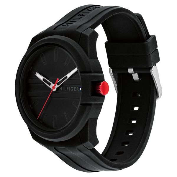 Tommy Hilfiger Quartz Analog Black Silicone Strap for Men - image number 1