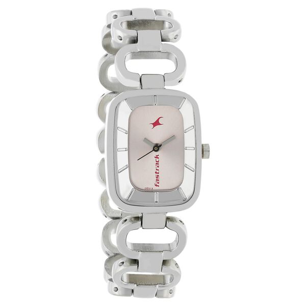 Fastrack Quartz Analog Pink Dial Metal Strap Watch for Girls - image number 1