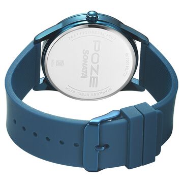 Poze by Sonata Quartz Analog Silver Dial Silicone Strap Watch for Men