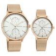 Titan Quartz Multifunction White Dial Stainless Steel Strap Watch for Couple - image number 0