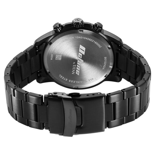 Titan Octane Classic Sporty Black Dial Chronograph Stainless Steel Strap Watch for Men - image number 5