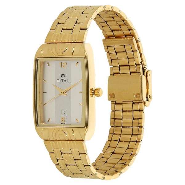 Titan Quartz Analog with Date Silver Dial Stainless Steel Strap Watch for Men - image number 1