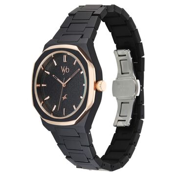 Fastrack Vyb Hustler By Fastrack Quartz Analog Black Dial Black Metal Strap Watch For Guys