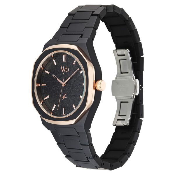 Fastrack Vyb Hustler By Fastrack Quartz Analog Black Dial Black Metal Strap Watch For Guys - image number 4