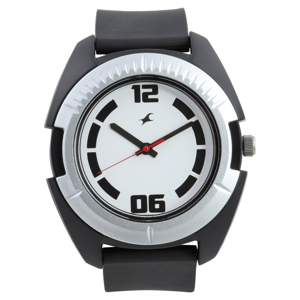 Fastrack Quartz Analog White Dial PU Strap Watch for Guys-image-35