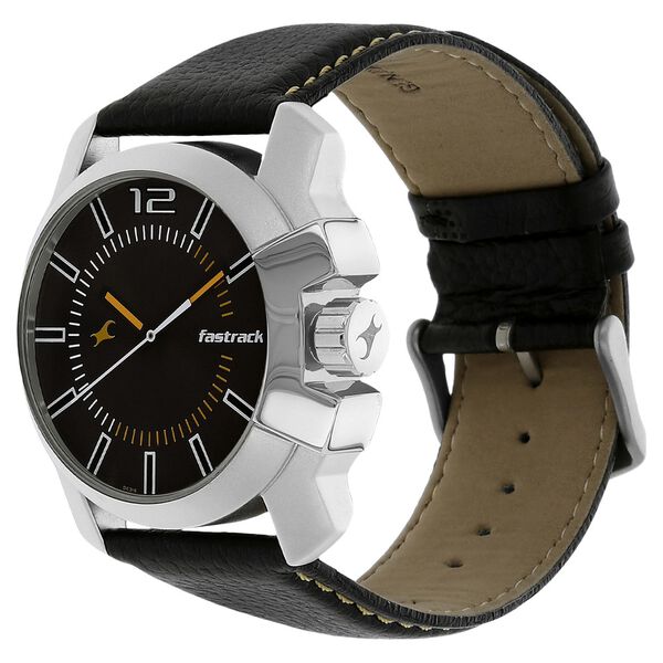 Fastrack Quartz Analog Grey Dial Leather Strap Watch for Guys - image number 1