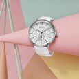 Titan Light leathers Multifunction Silver Dial Leather Strap Watch For Men - image number 0
