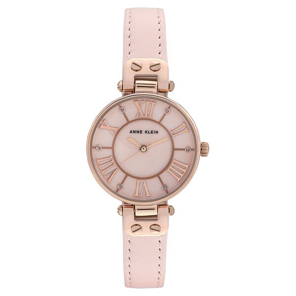 Anne Klein Quartz Analog Mother of Pearl Dial Leather Strap Watch for Women - image number 0