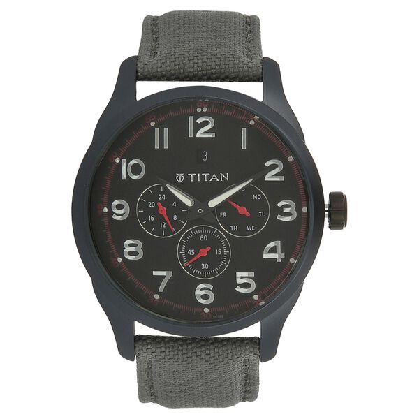 Titan Quartz Analog Black Dial Fabric Strap Watch for Men - image number 0