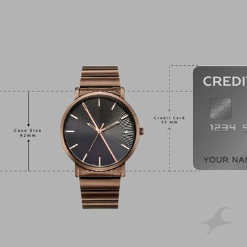 Fastrack 9 to Fine Analog with Black Dial Metal Strap Watch for Guys